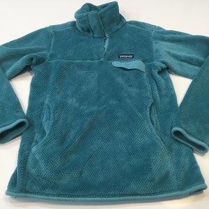 Patagonia Teal Blue Sherpa Fleece Pullover Jacket